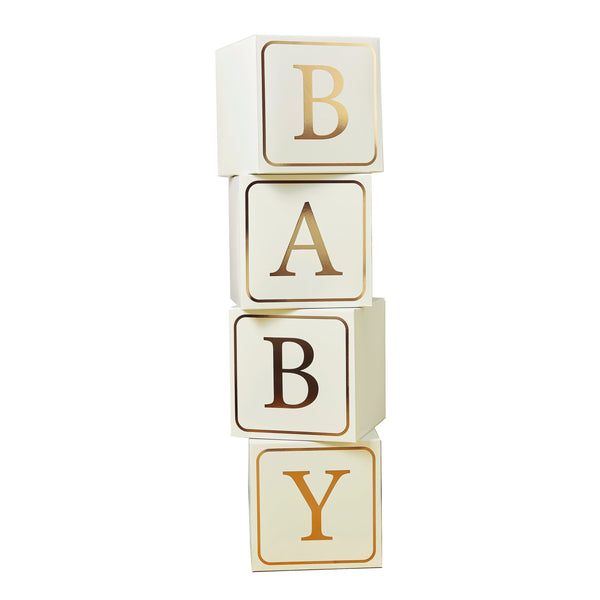 Decorations - HBBS225 - Gold 'Baby' Giant Blocks 4pcs - Gold 'Baby' Giant Blocks 4pcs - Whistlefish