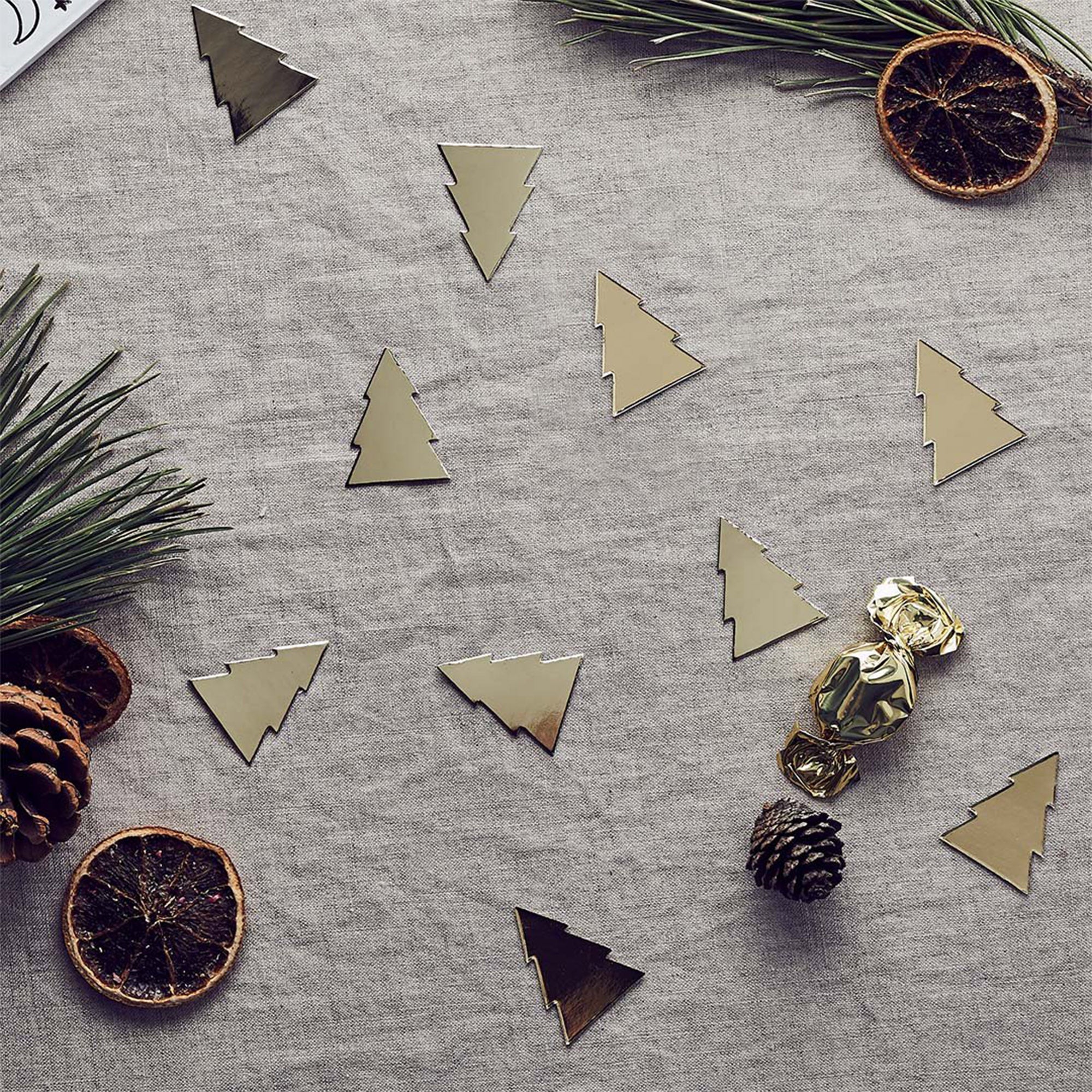 Decoration-HBFF106 - Gold Christmas Tree Table Scatter-Hootyballoo