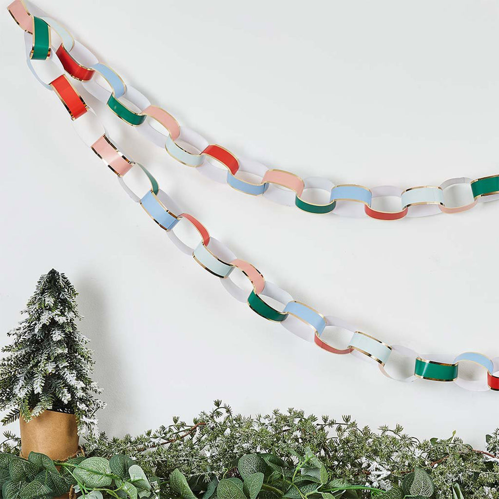 Decoration-HBMC103 - Pastel & Gold Paper Chains-Hootyballoo