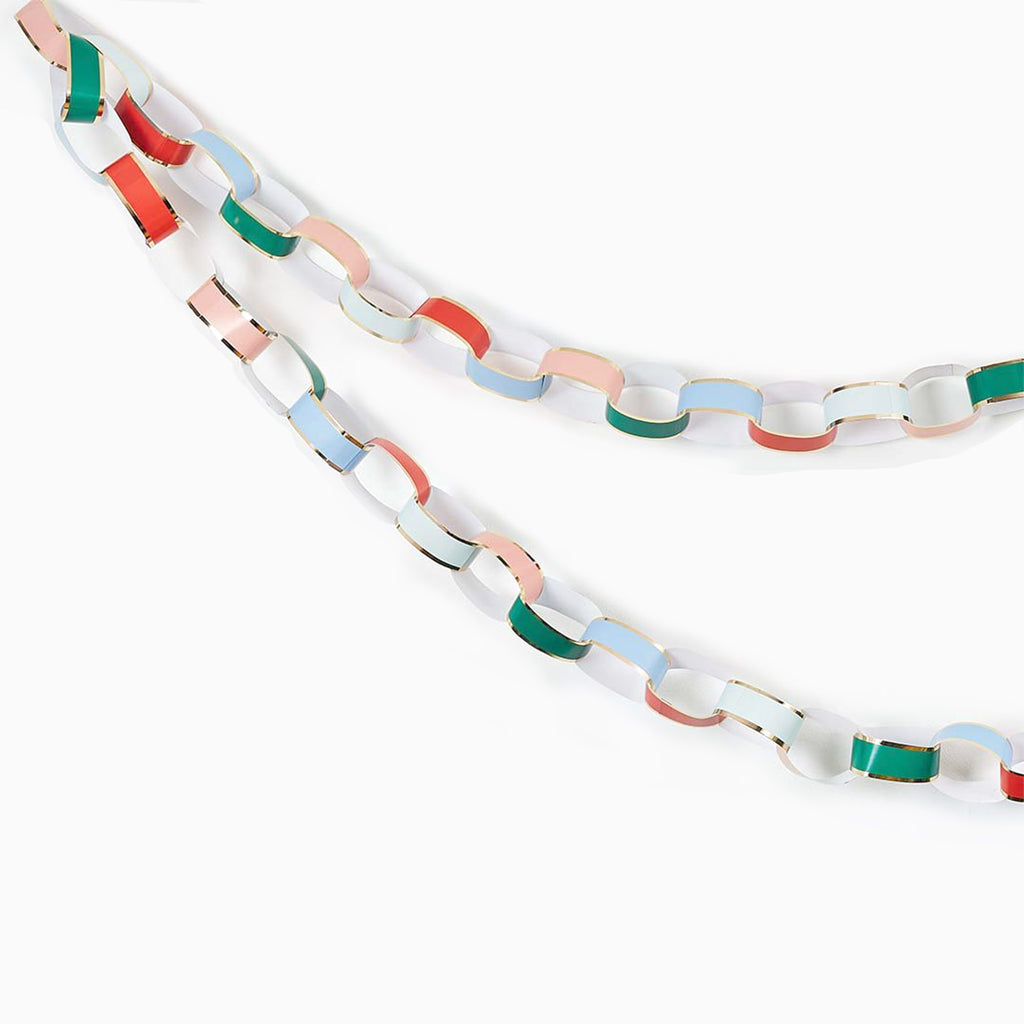 Decoration-HBMC103 - Pastel & Gold Paper Chains-Hootyballoo
