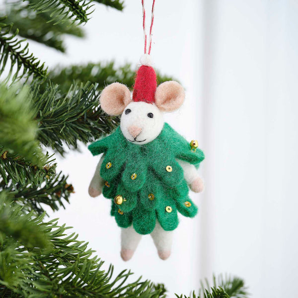 Decoration - MLC-206 - Felt Mouse Christmas Tree Decoration - Felt Mouse Christmas Tree Decoration - Whistlefish