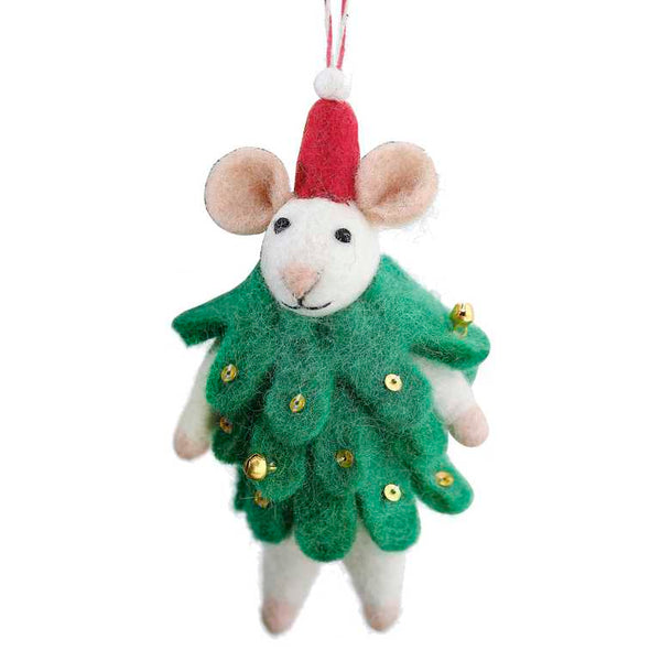 Decoration - MLC-206 - Felt Mouse Christmas Tree Decoration - Felt Mouse Christmas Tree Decoration - Whistlefish