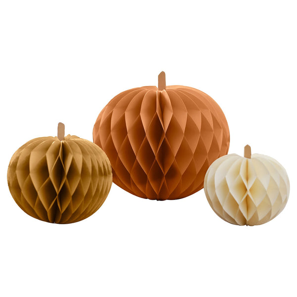 Decorations-SPI-109 - Halloween Paper Honeycomb Pumpkins-Whistlefish