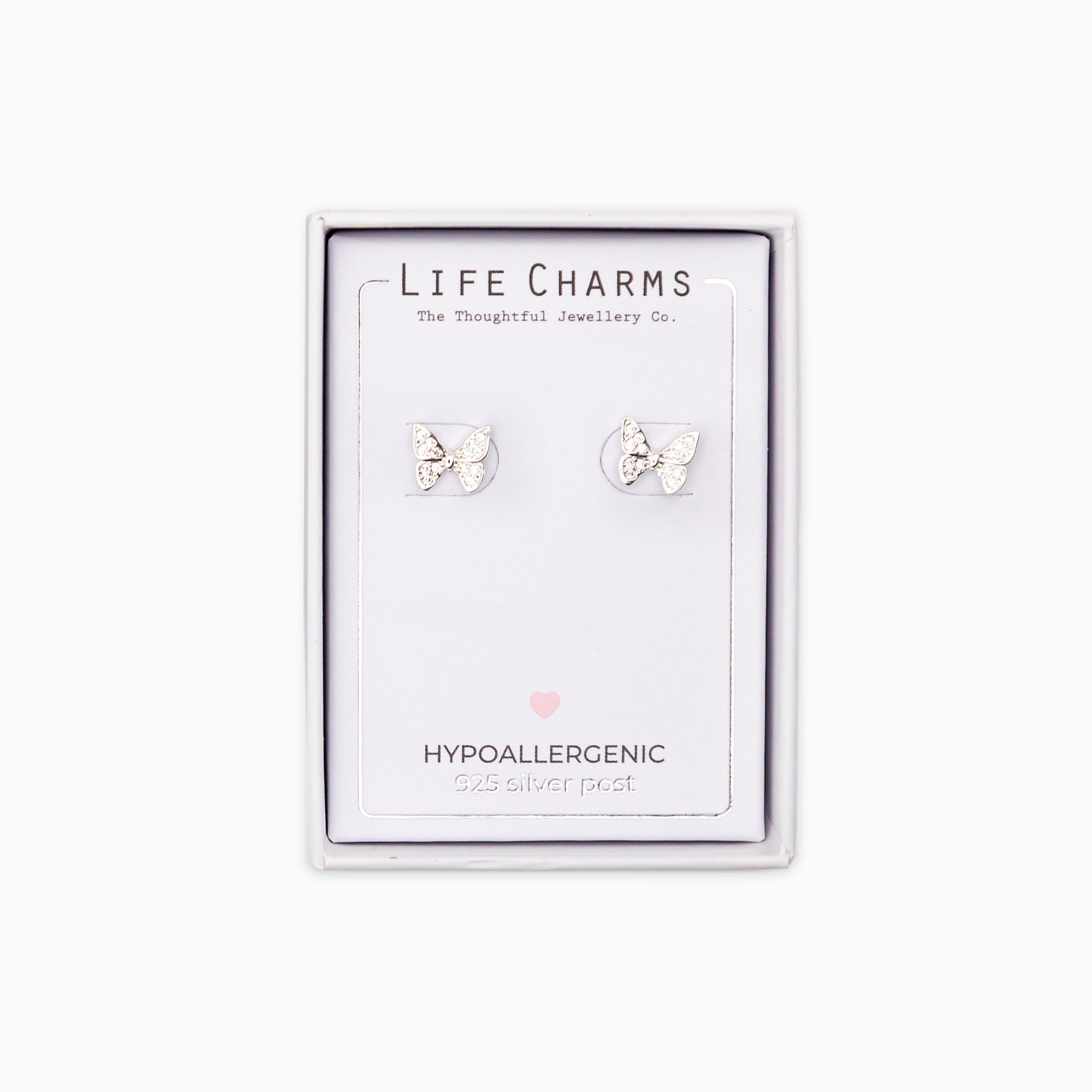 Earrings-E183S - Silver Butterfly Earrings-Whistlefish