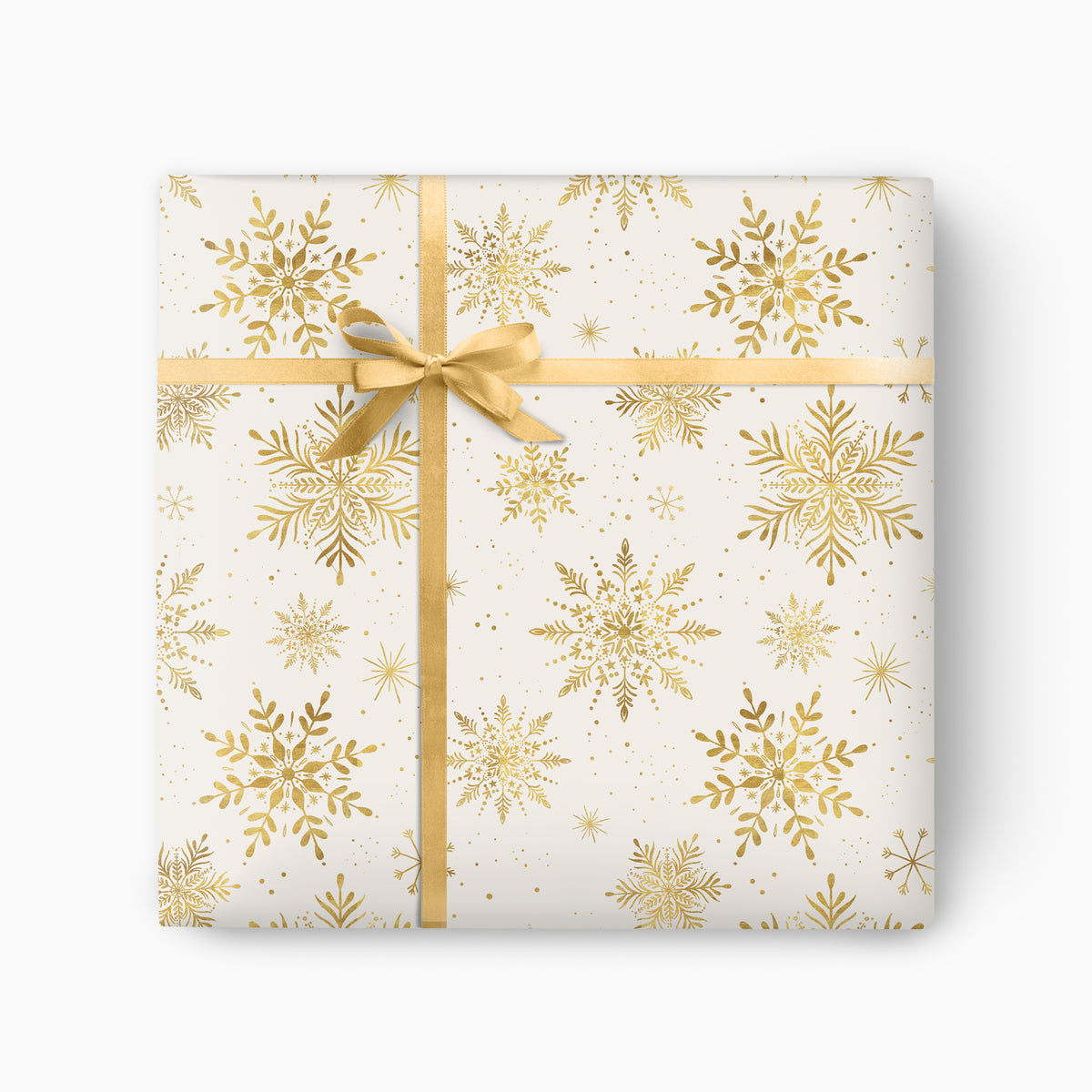 FCWP001 - Golden Snow Foiled Wrapping Paper