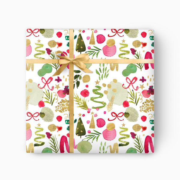 FCWP005 - Merry And Bright Foiled Wrapping Paper
