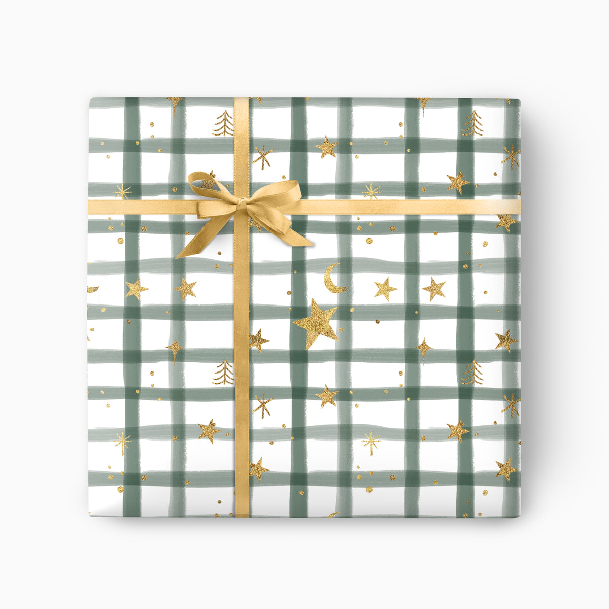 FCWP010 - Winter Check Foiled Wrapping Paper