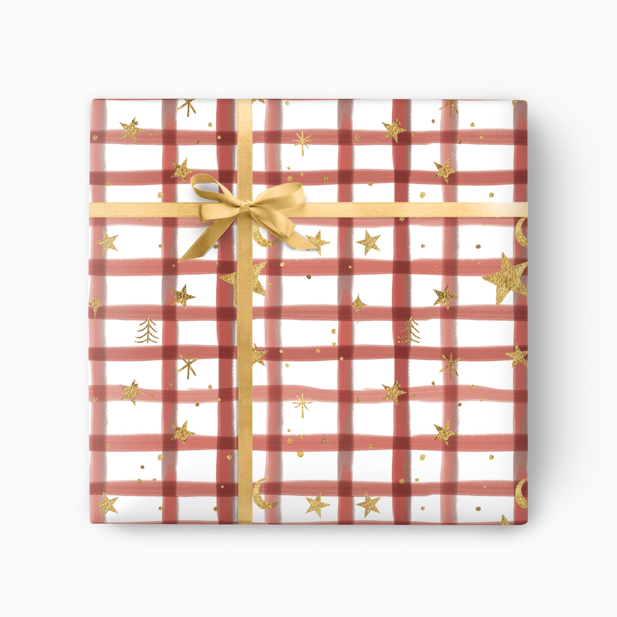 FCWP011 - Festive Check Foiled Wrapping Paper