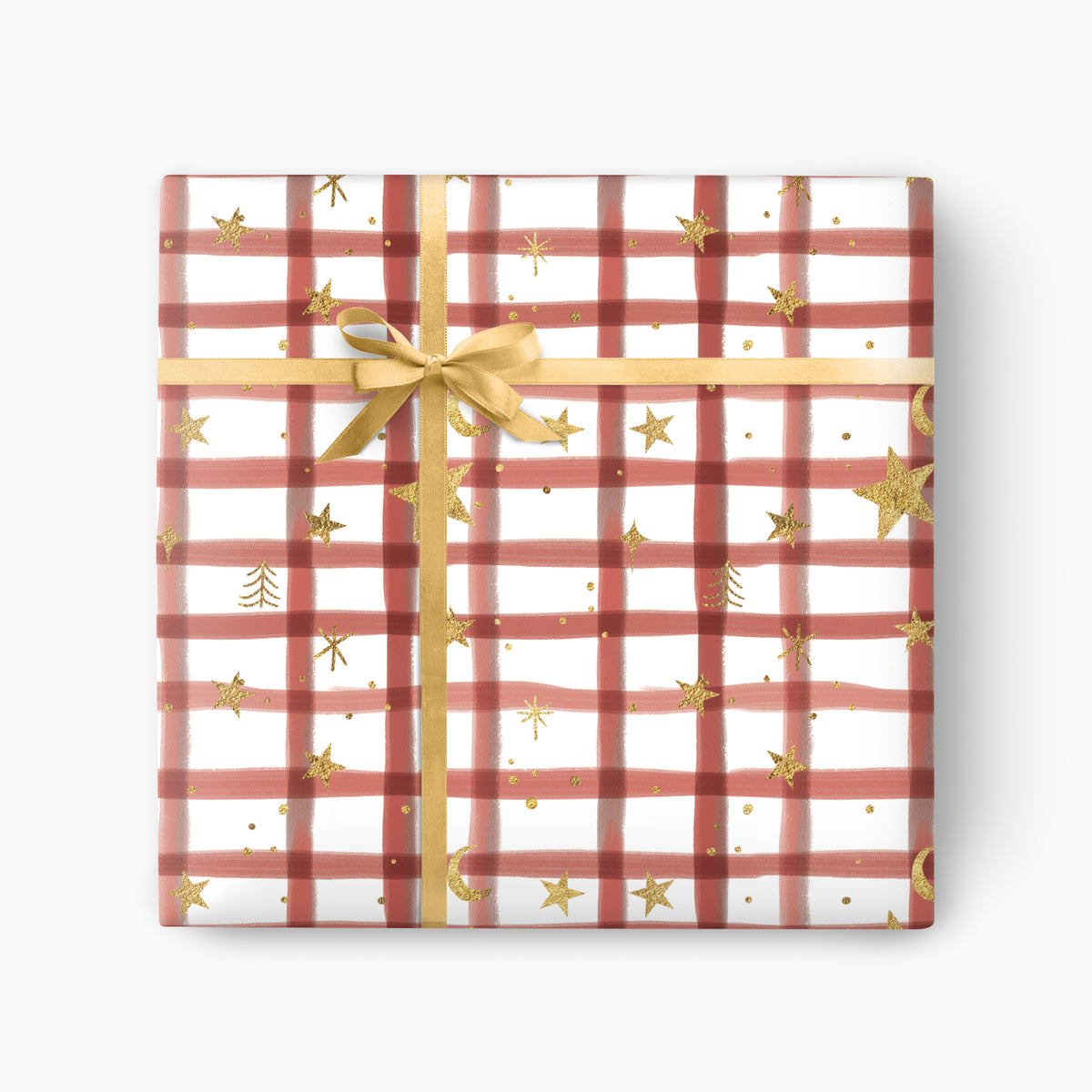 FCWP011 - Festive Check Foiled Wrapping Paper