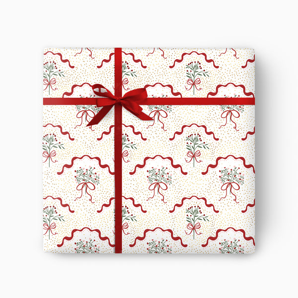 FCWP012 - Holly & Berry Foiled Wrapping Paper