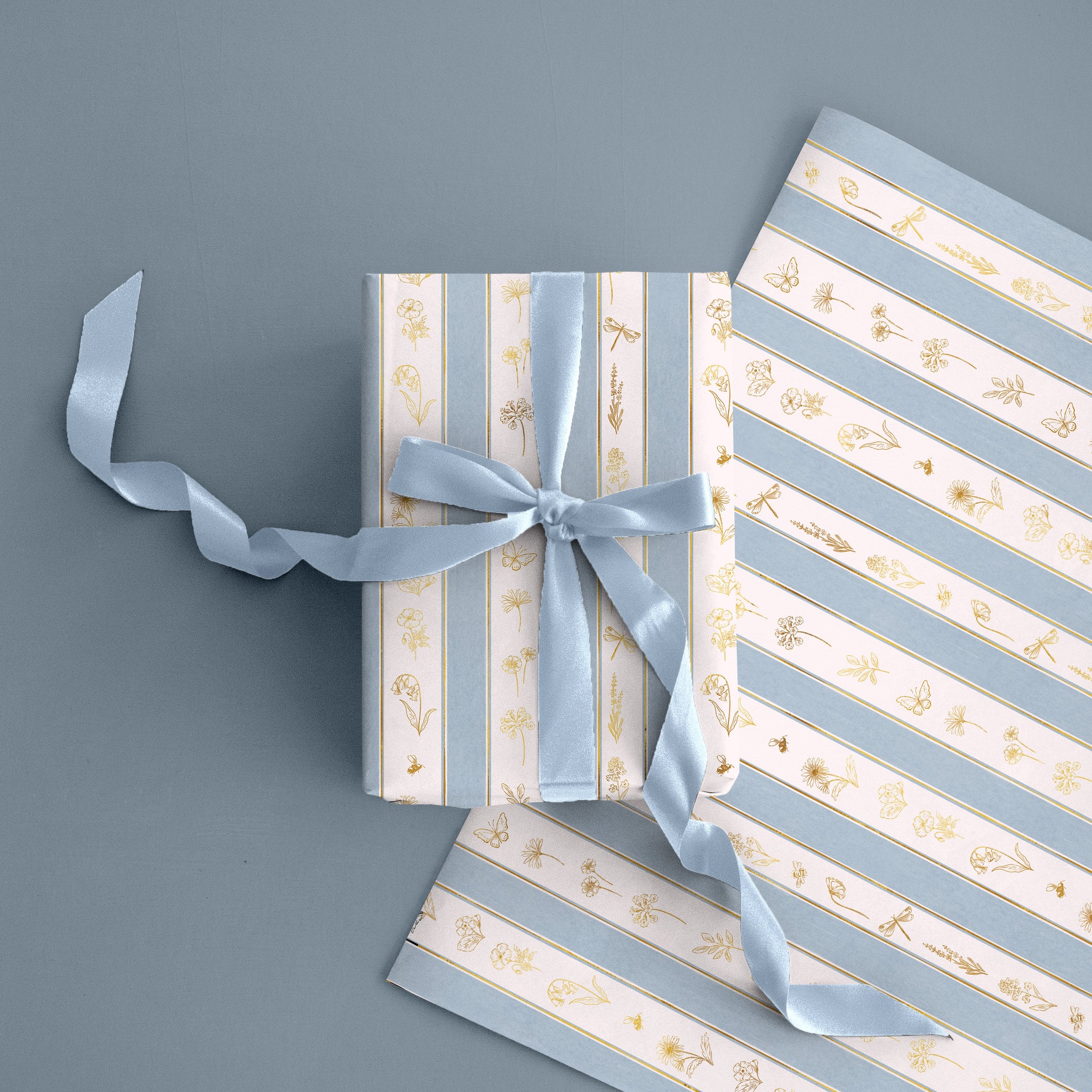 FWP001 - Golden Blooms Foiled Wrapping Paper Sheet