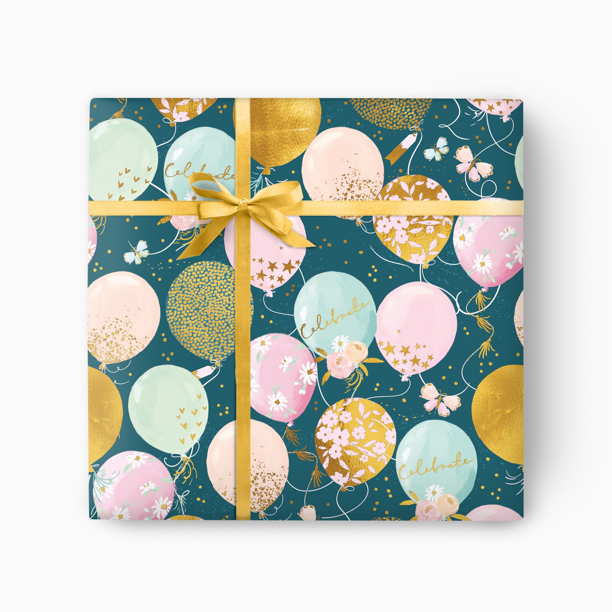 FWP004 - Golden Wishes Foiled Wrapping Paper Sheet