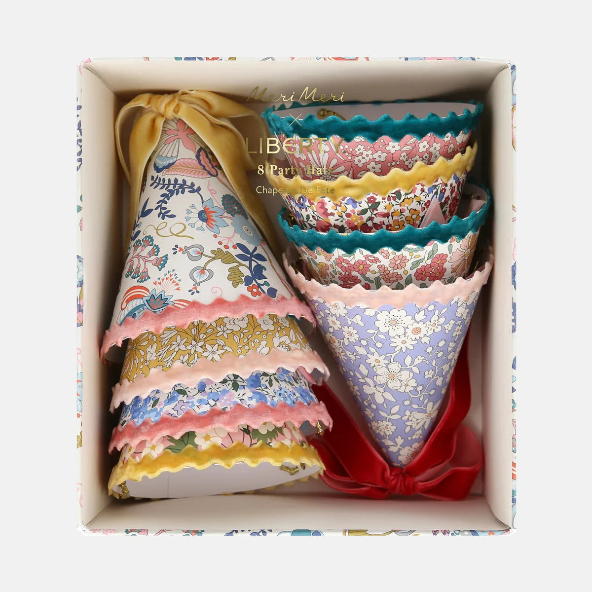 Party Hats-284190 - Floral Print Party Hats-Meri Meri