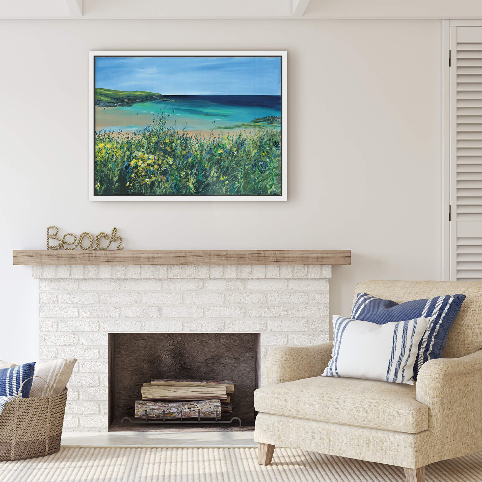 Canvas-GHC01F - Padstow Views Framed Canvas-Whistlefish
