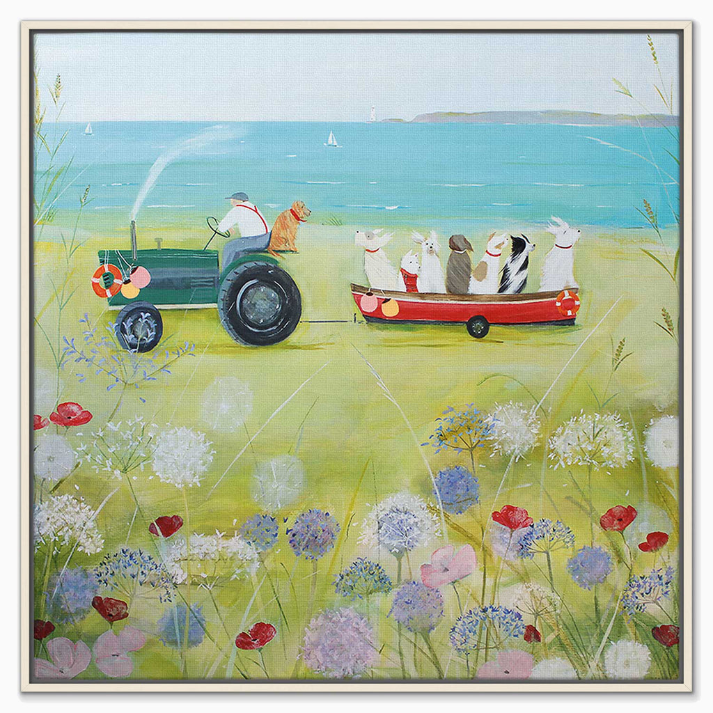 Canvas-HCC303F - Wind In Their Ears Framed Canvas-Hannah Cole