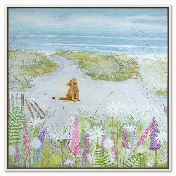 Canvas-HCC305F - Foxgloves & Daisies Framed Canvas-Hannah Cole