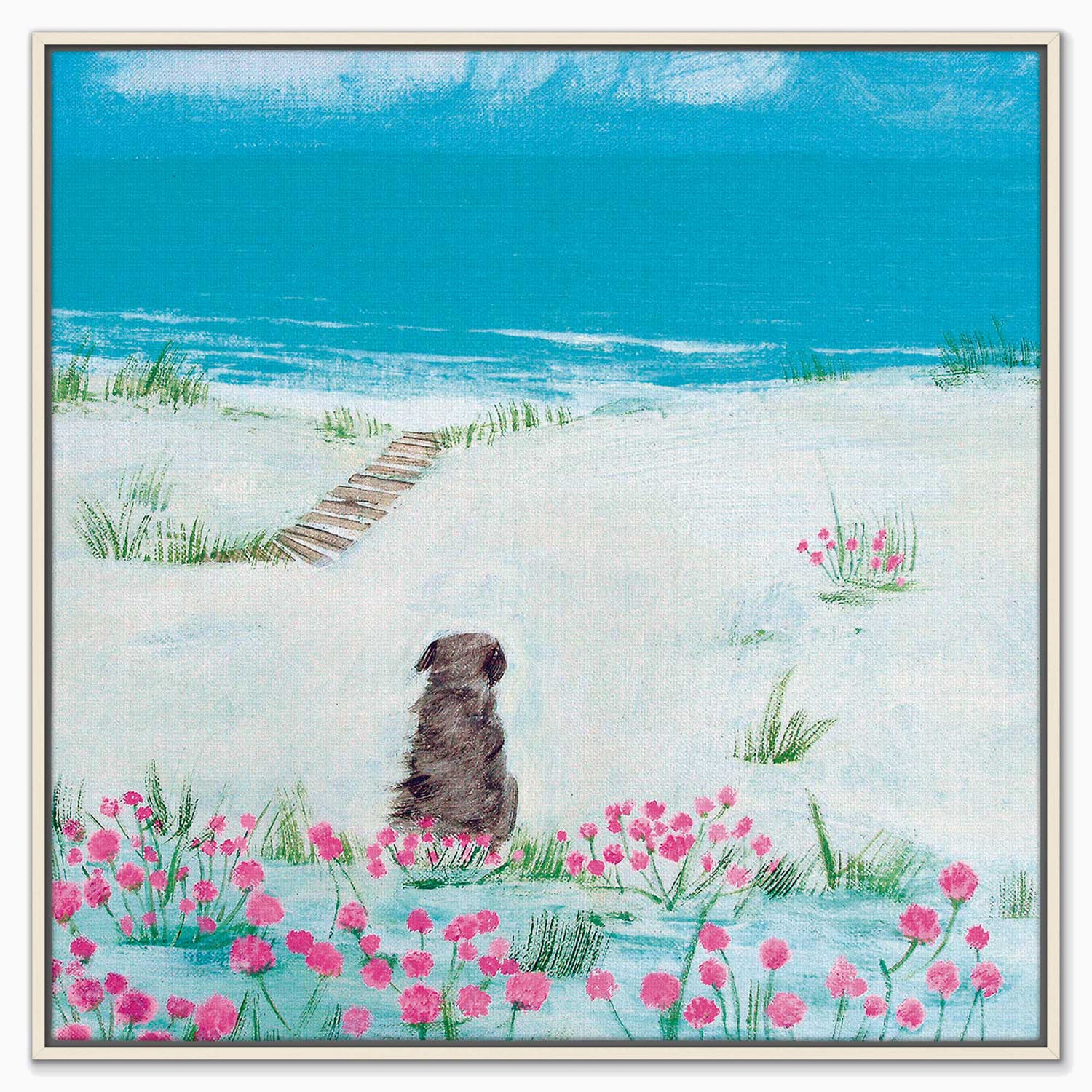 Canvas-HCC306F - Sea Pinks Small Framed Canvas-Hannah Cole