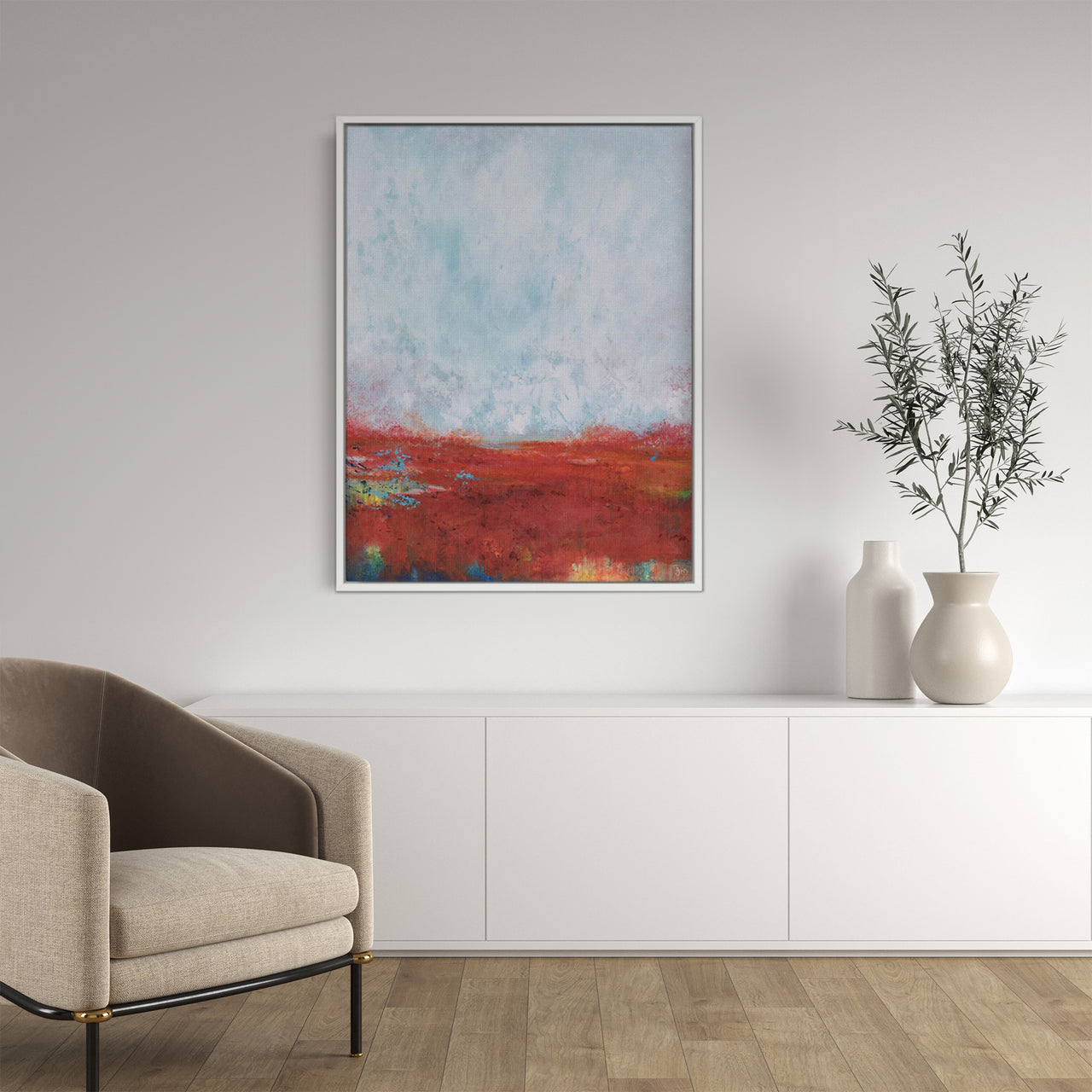 Framed Canvas-ICC135F - Across The Moor Framed Canvas-Iris Clelford