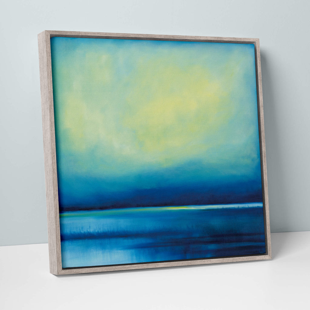 Canvas-ICC51F - Aqua Skies Marazion Marshes Framed Canvas-Whistlefish