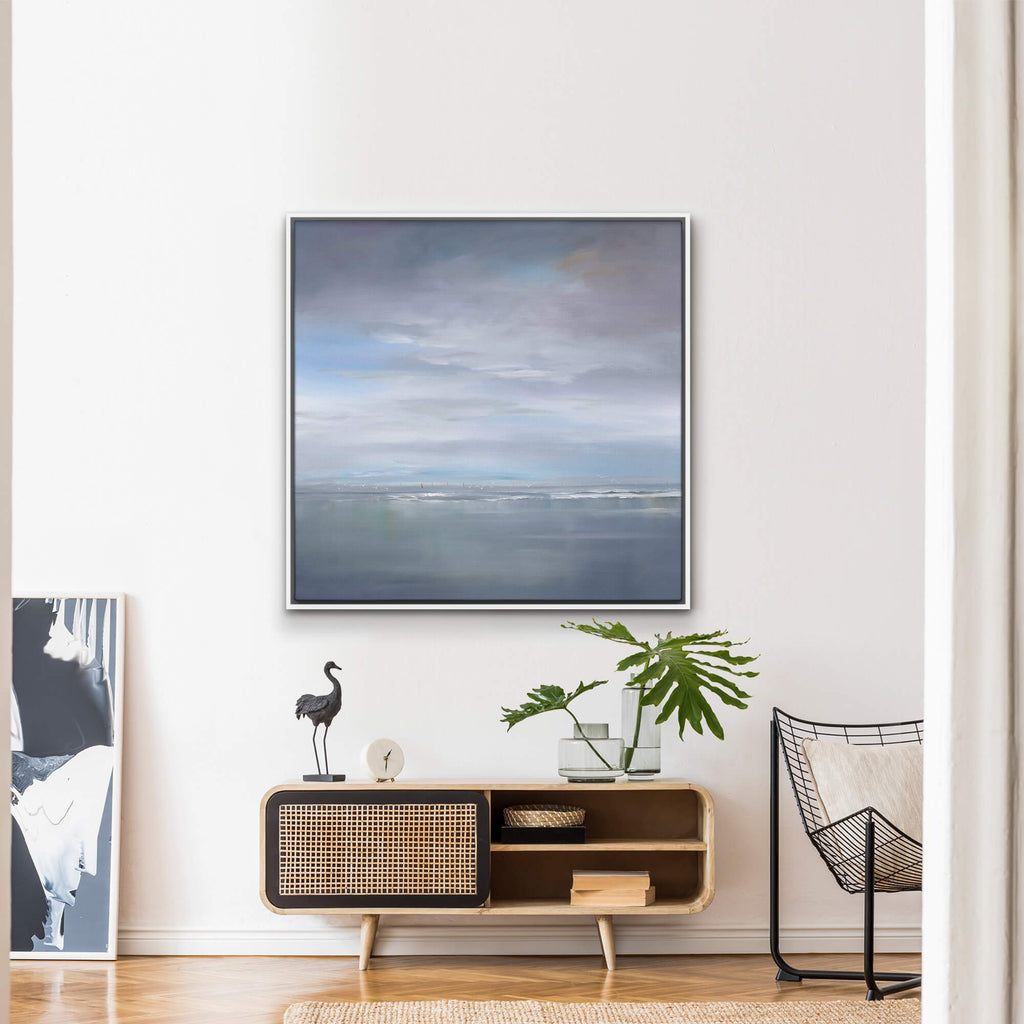 Canvas-ICC71F - Silver Surf Framed Canvas-Whistlefish