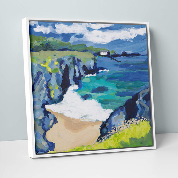 Canvas-LMIC05F - Breakers in the Cove Framed Canvas-Whistlefish