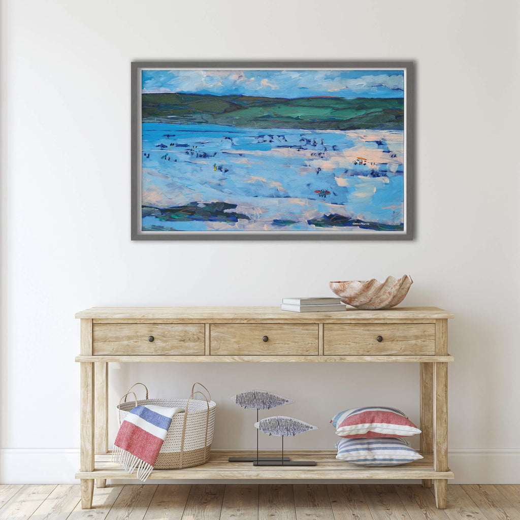 Canvas-LNCC01F - Polzeath Large Framed Canvas-Whistlefish