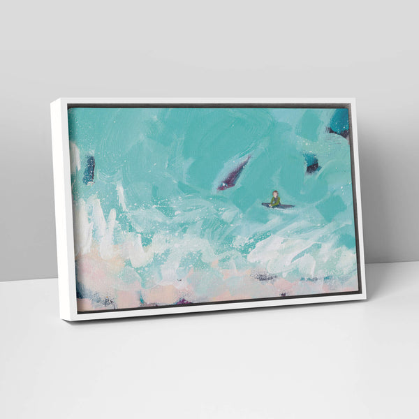 Canvas-LNCC05F - Waiting for a Wave Framed Canvas-Whistlefish