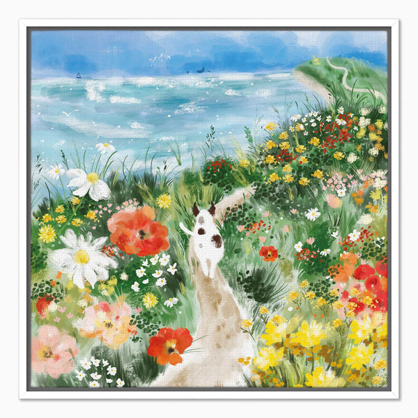 Canvas-WFC172F - Patch Among the Wildflower Framed Canvas-Whistlefish