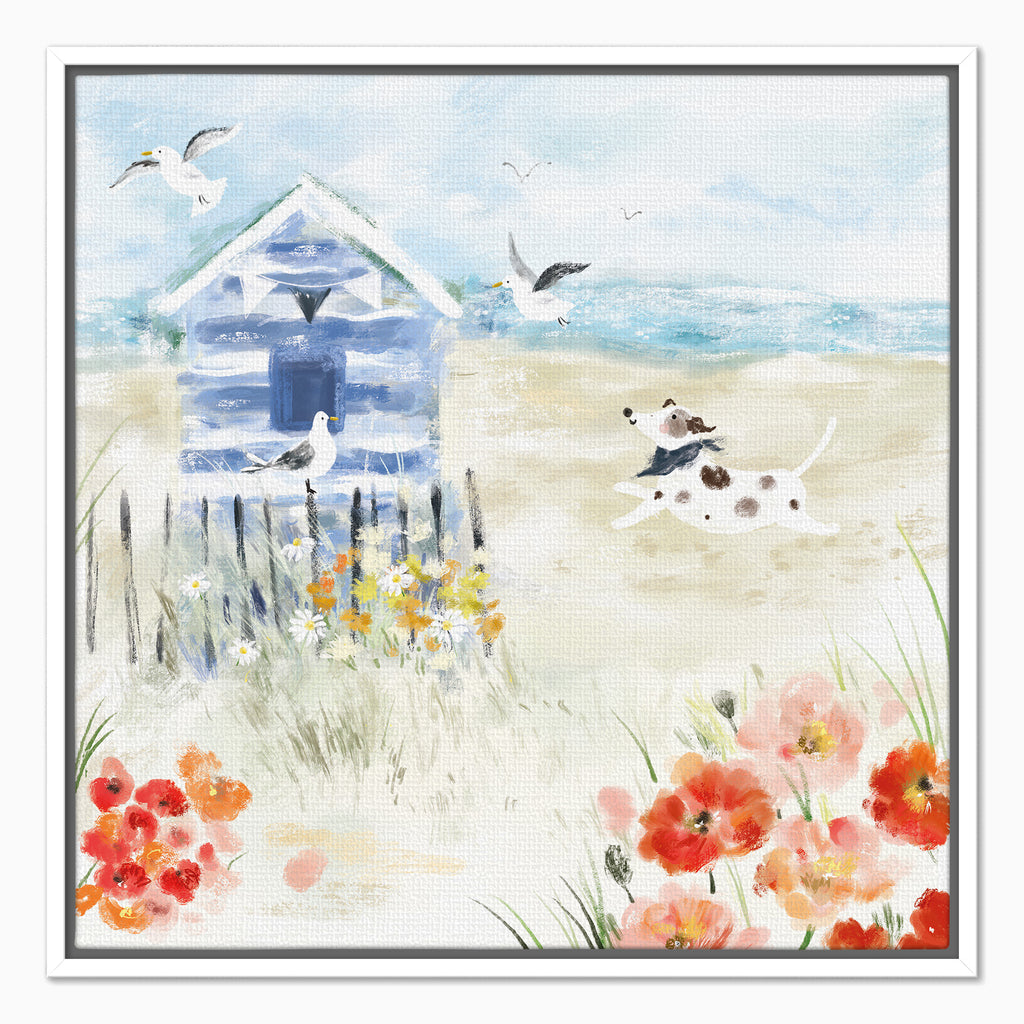 Canvas-WFC174F - Patch by the Beach Hut Framed Canvas-Whistlefish