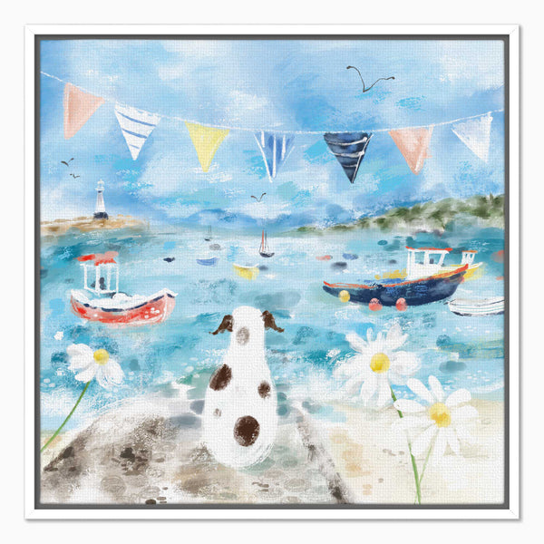 Canvas-WFC175F - Patch at the Harbour Framed Canvas-Whistlefish