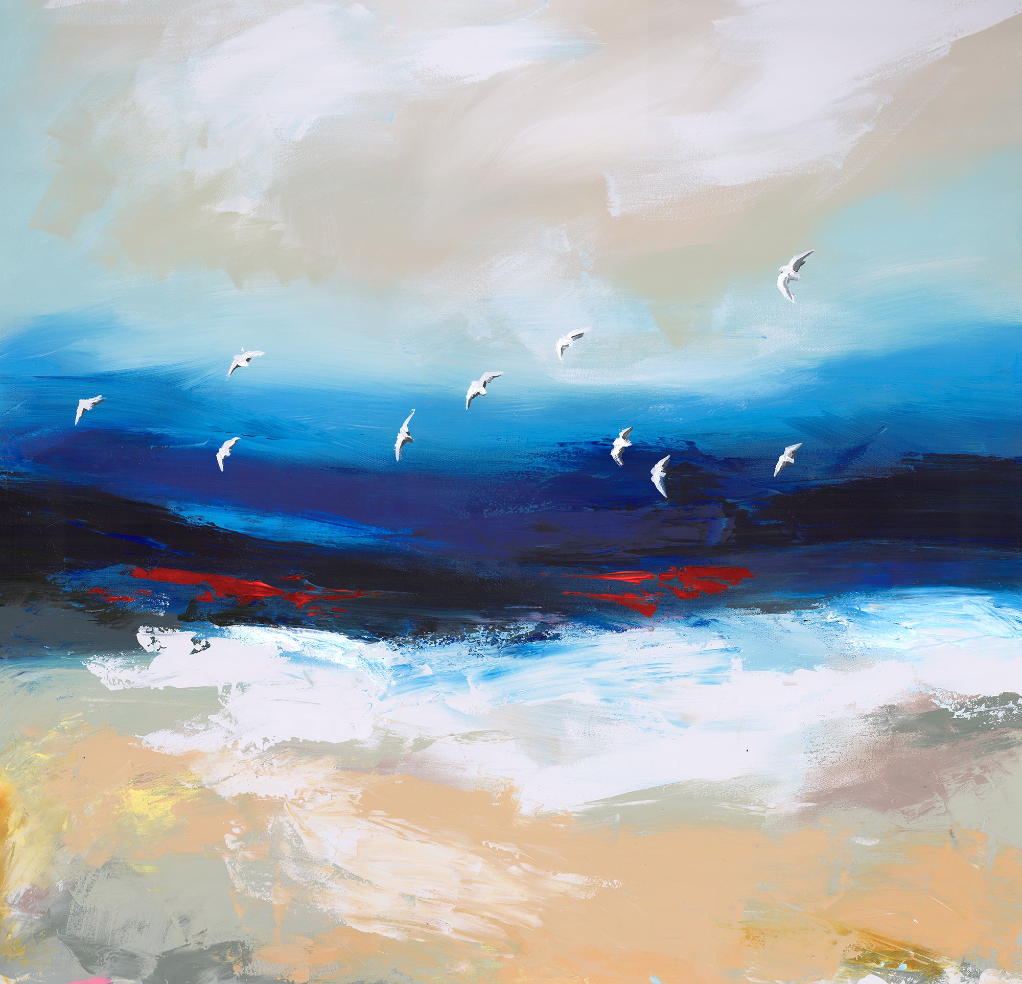 Canvas-WTC13F - Ocean's Ember Large Framed Canvas-Will Thompson