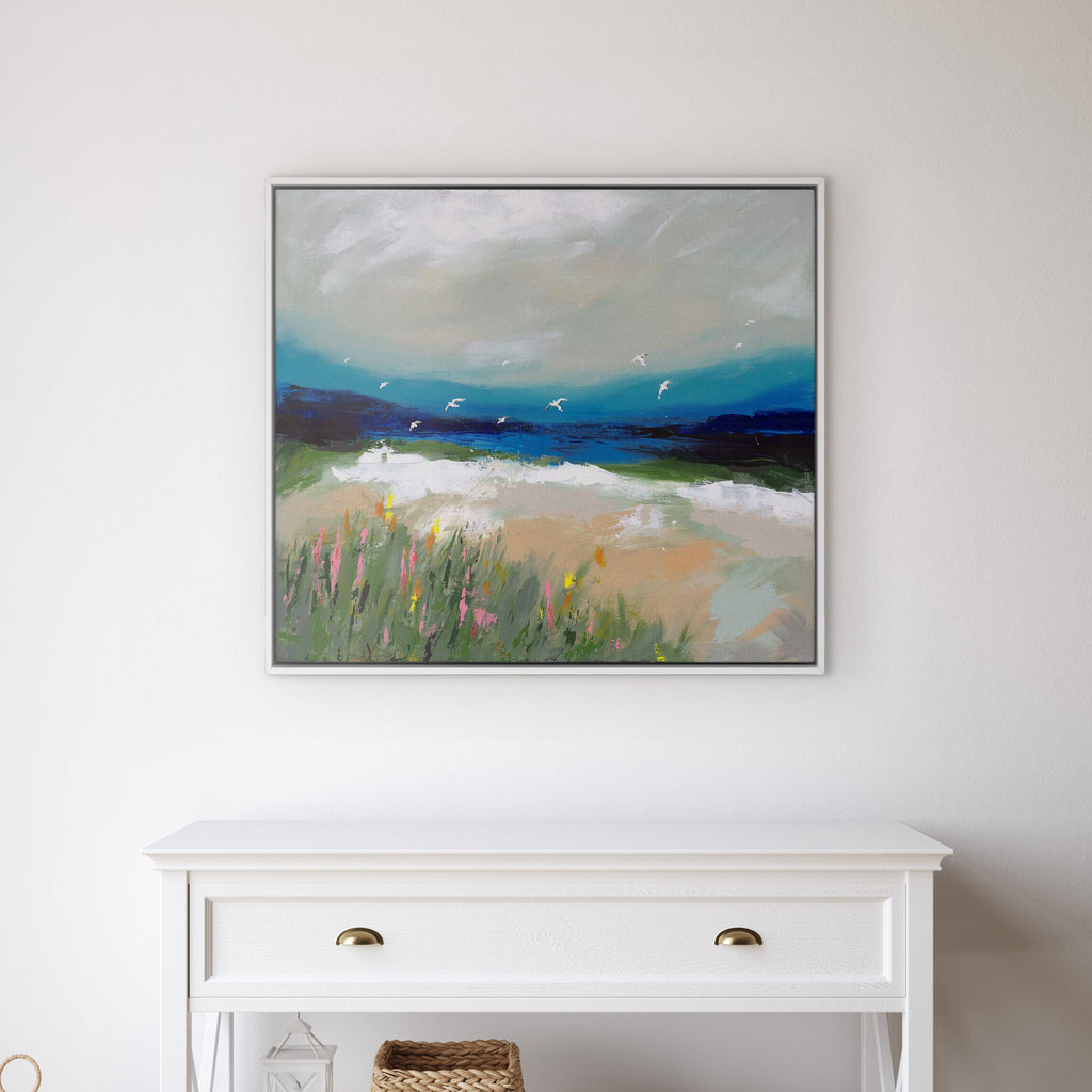 Canvas-WTC15F - Wild Flower Shoreline Framed Canvas-Will Thompson