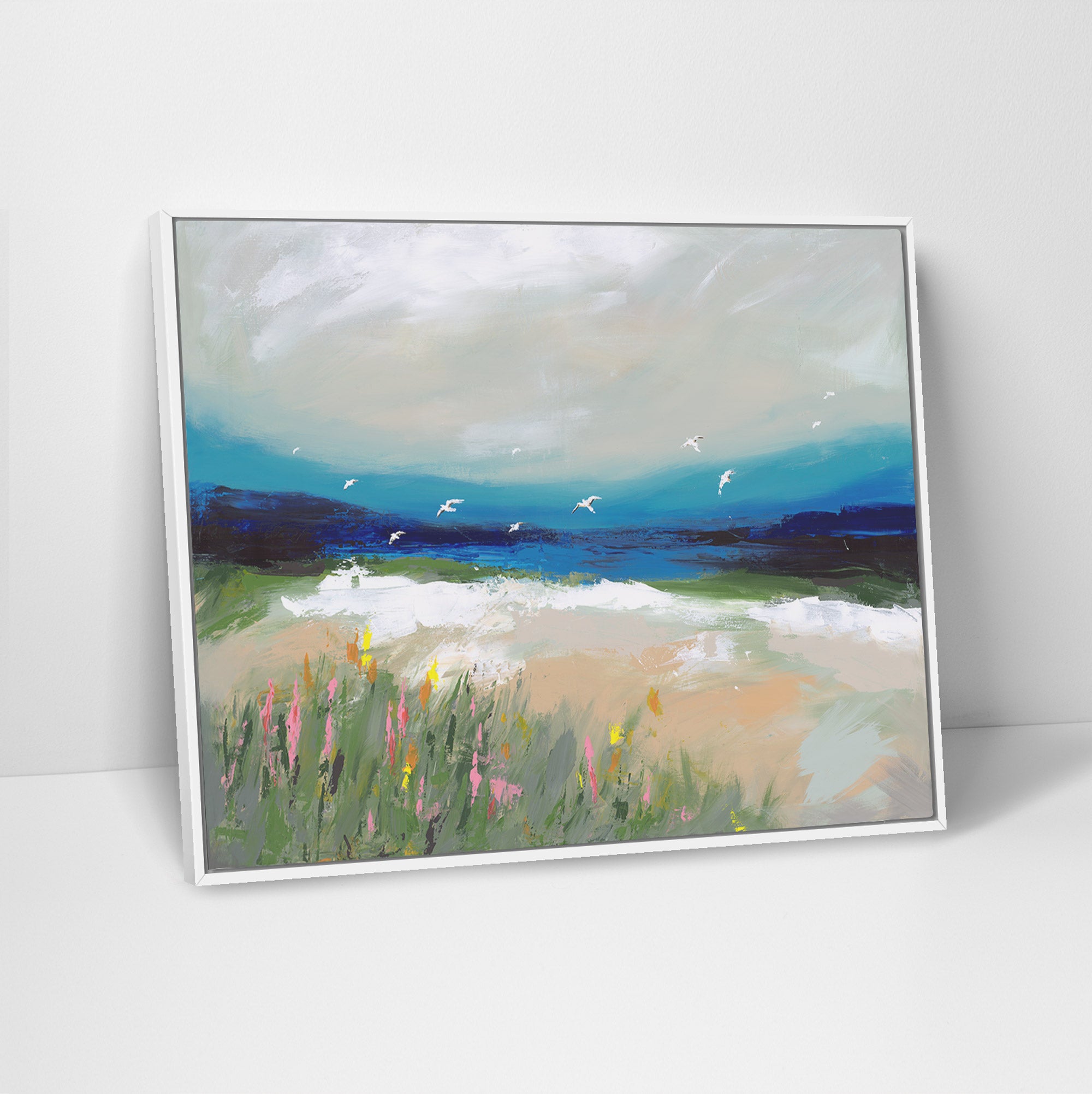Canvas-WTC15F - Wild Flower Shoreline Framed Canvas-Will Thompson