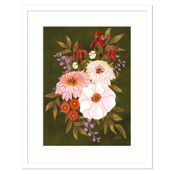 Framed Print-CHU01-WH - Mum's Bouquet Medium Framed Print-Whistlefish