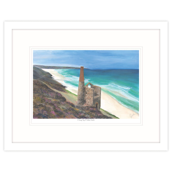 Framed Print-GH01F - A Sunny Day at Wheal Coates-Whistlefish