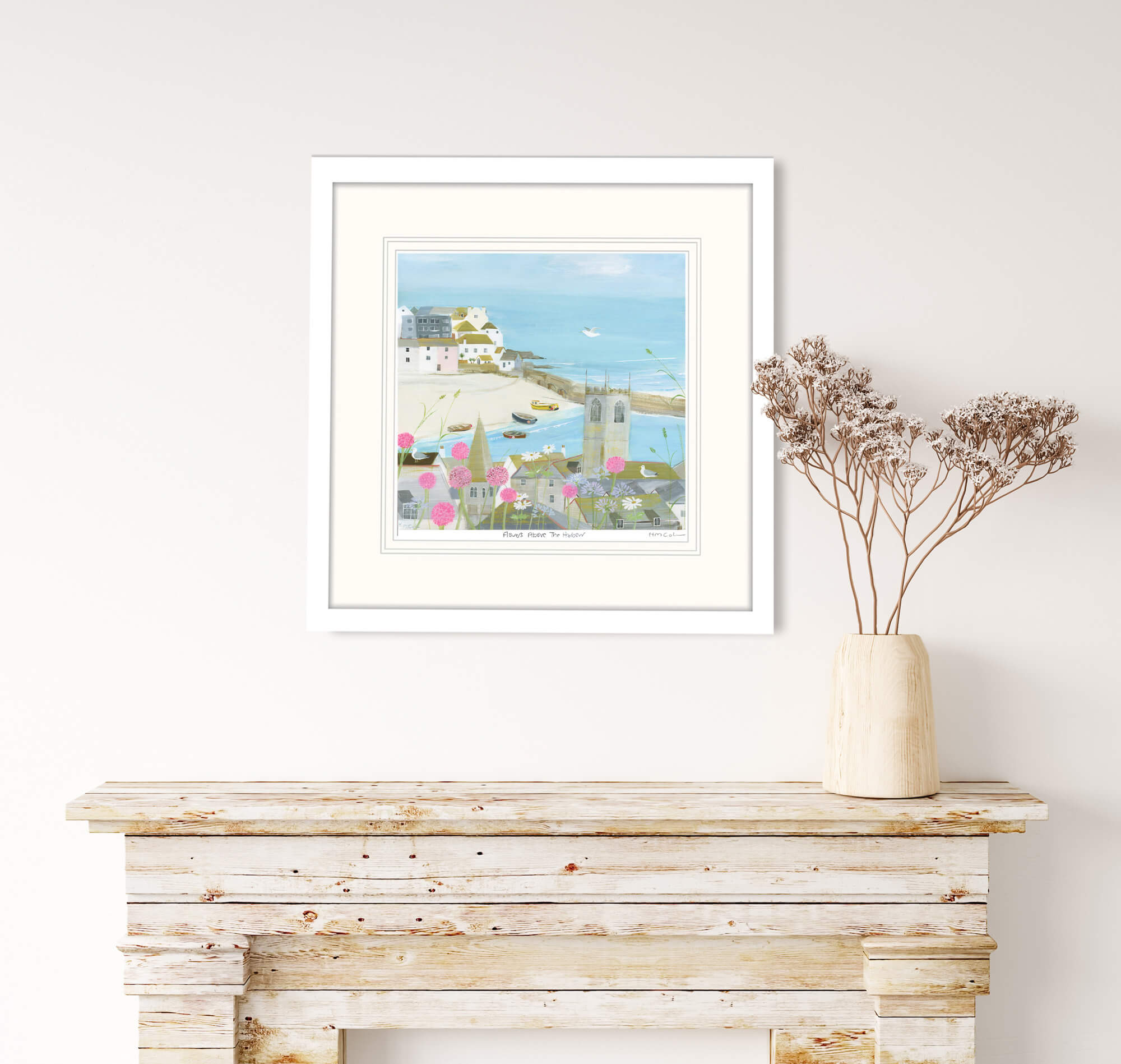 Above The Harbour Small Framed Print - Whistlefish