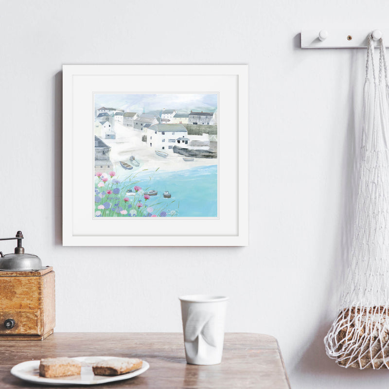 Framed Print - HC223F - Little Harbour Mini Square Framed Print - Little Harbour Mini Square Framed Print by Hannah Cole - Whistlefish