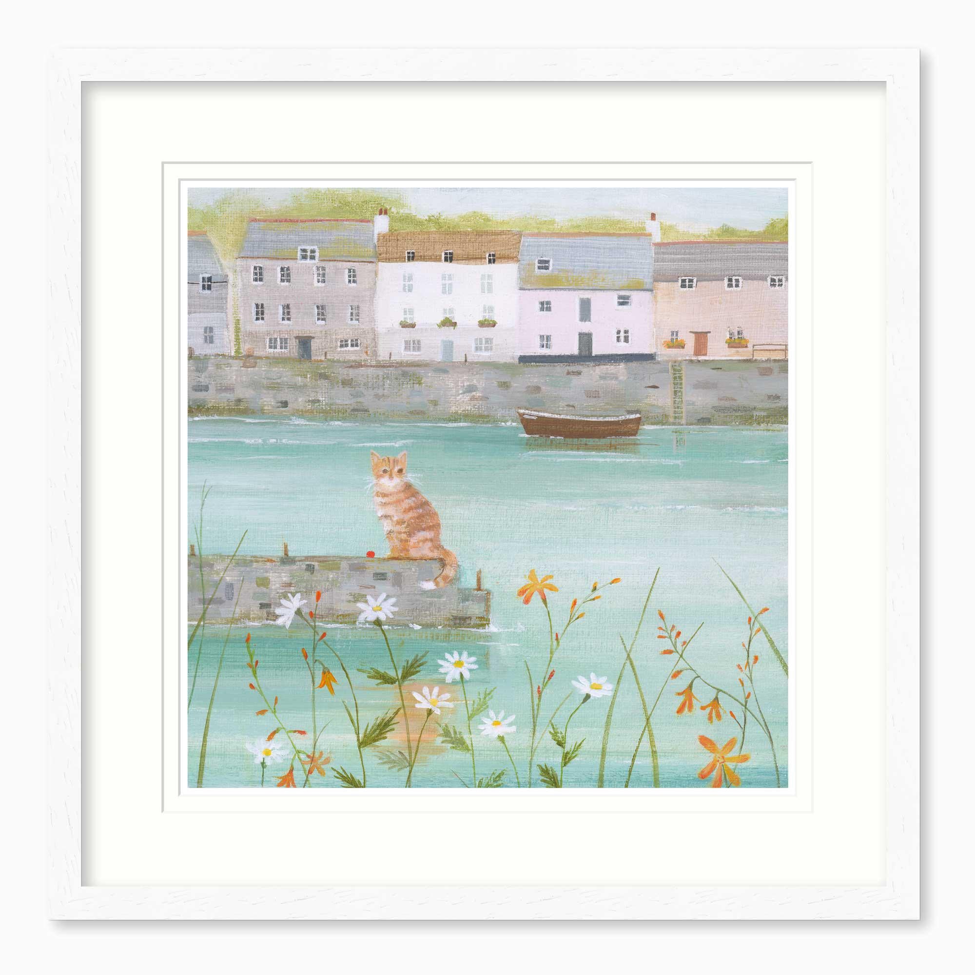 Framed Print-HC316F - Harbour Wall Framed Print-Hannah Cole