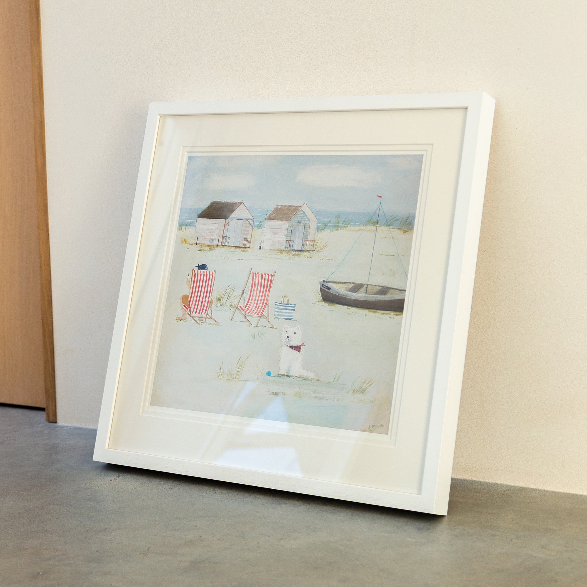 Framed Print-HC319F - Westie On The Dunes Framed Print-Hannah Cole