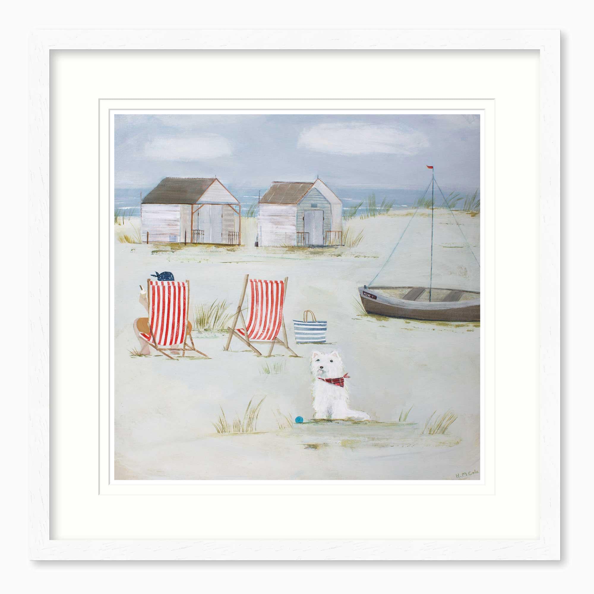 Framed Print-HC319F - Westie On The Dunes Framed Print-Hannah Cole