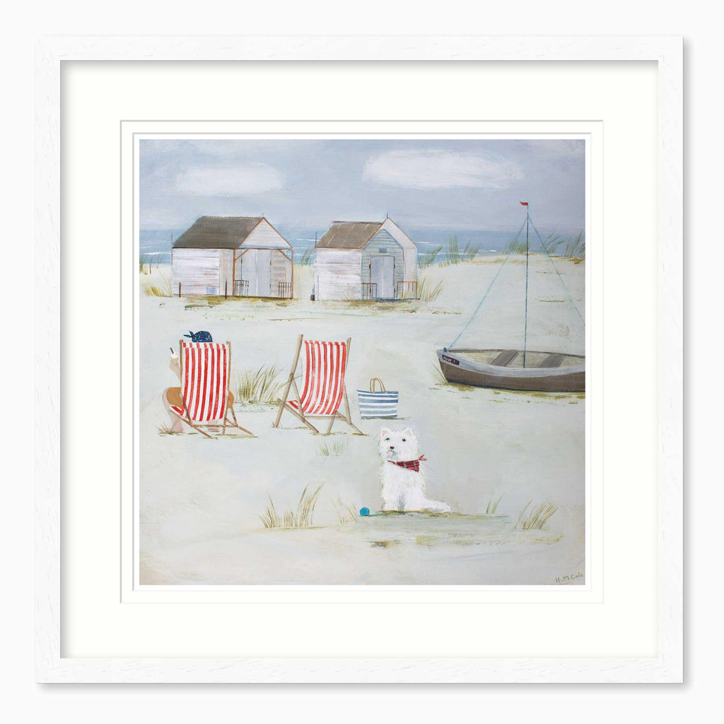 Framed Print-HC319F - Westie On The Dunes Framed Print-Hannah Cole