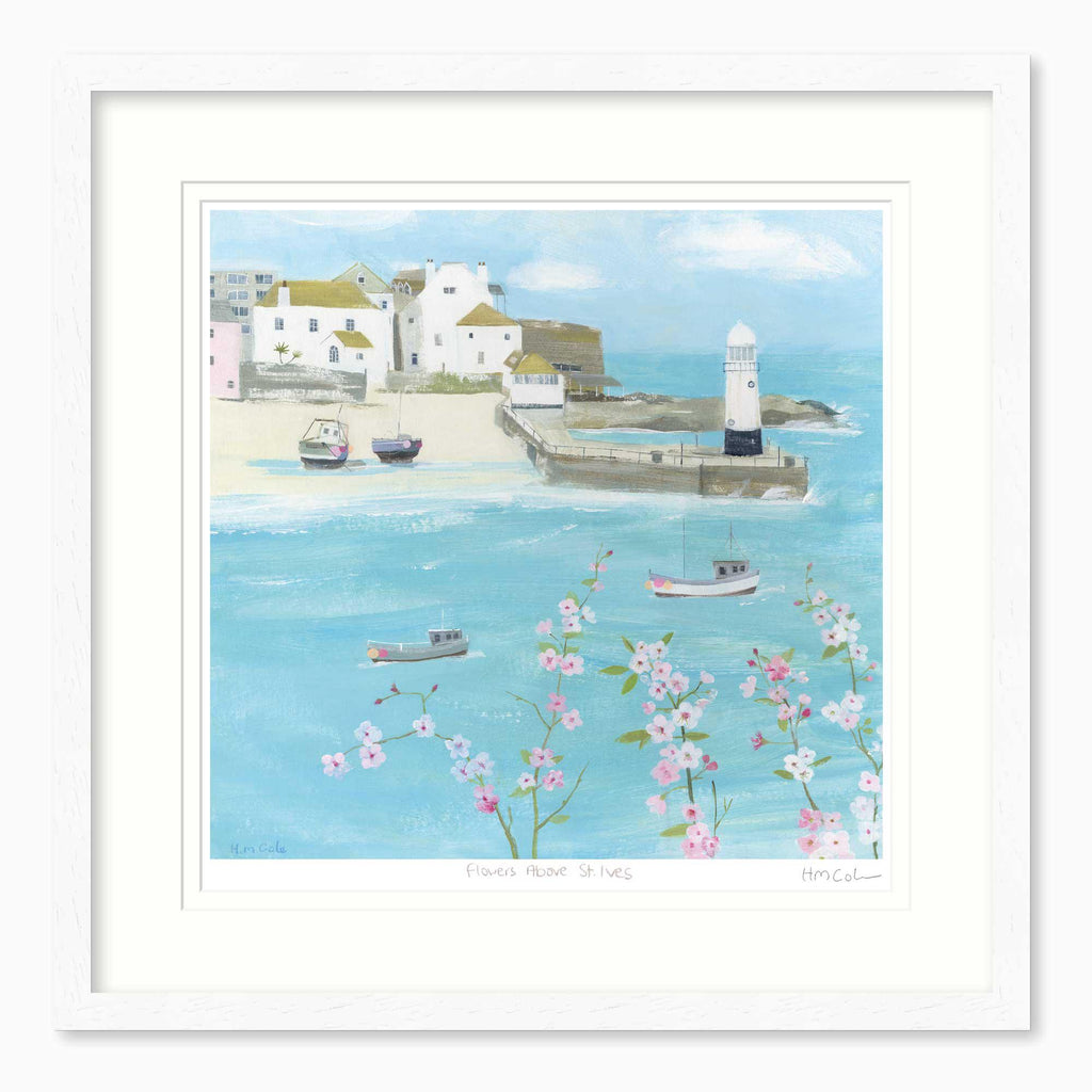 Framed Print-HC321F - Flowers Above St Ives Framed Print-Hannah Cole
