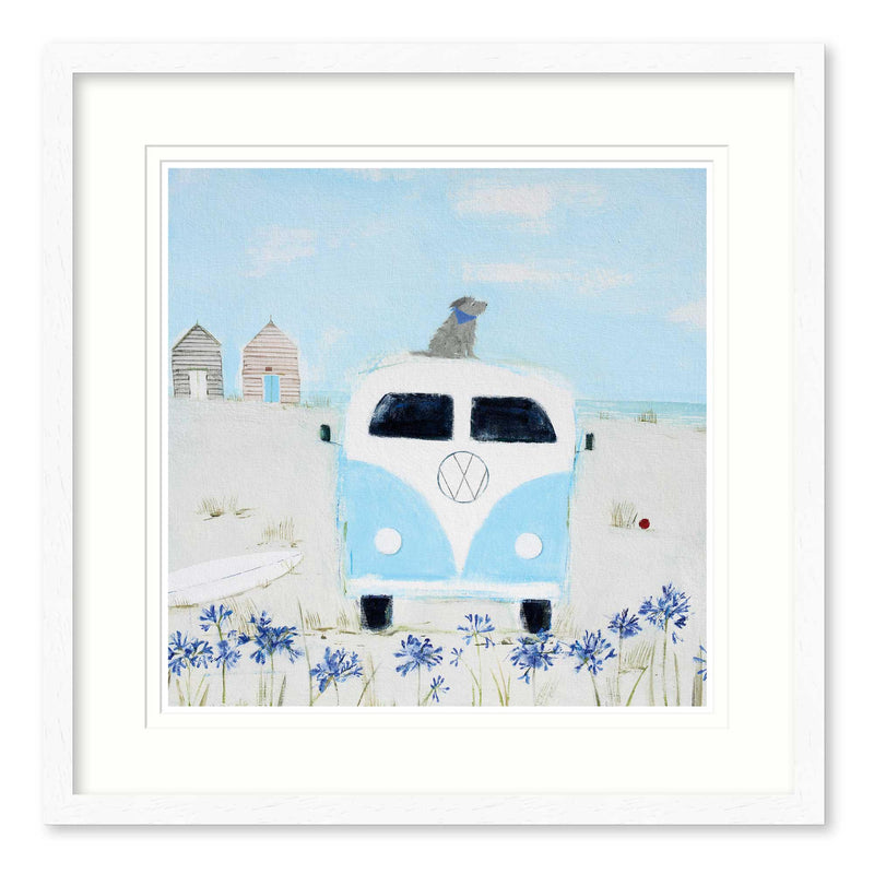 Framed Print - HC322F - Blue Camper Framed Print - Blue Camper Framed Print - Whistlefish