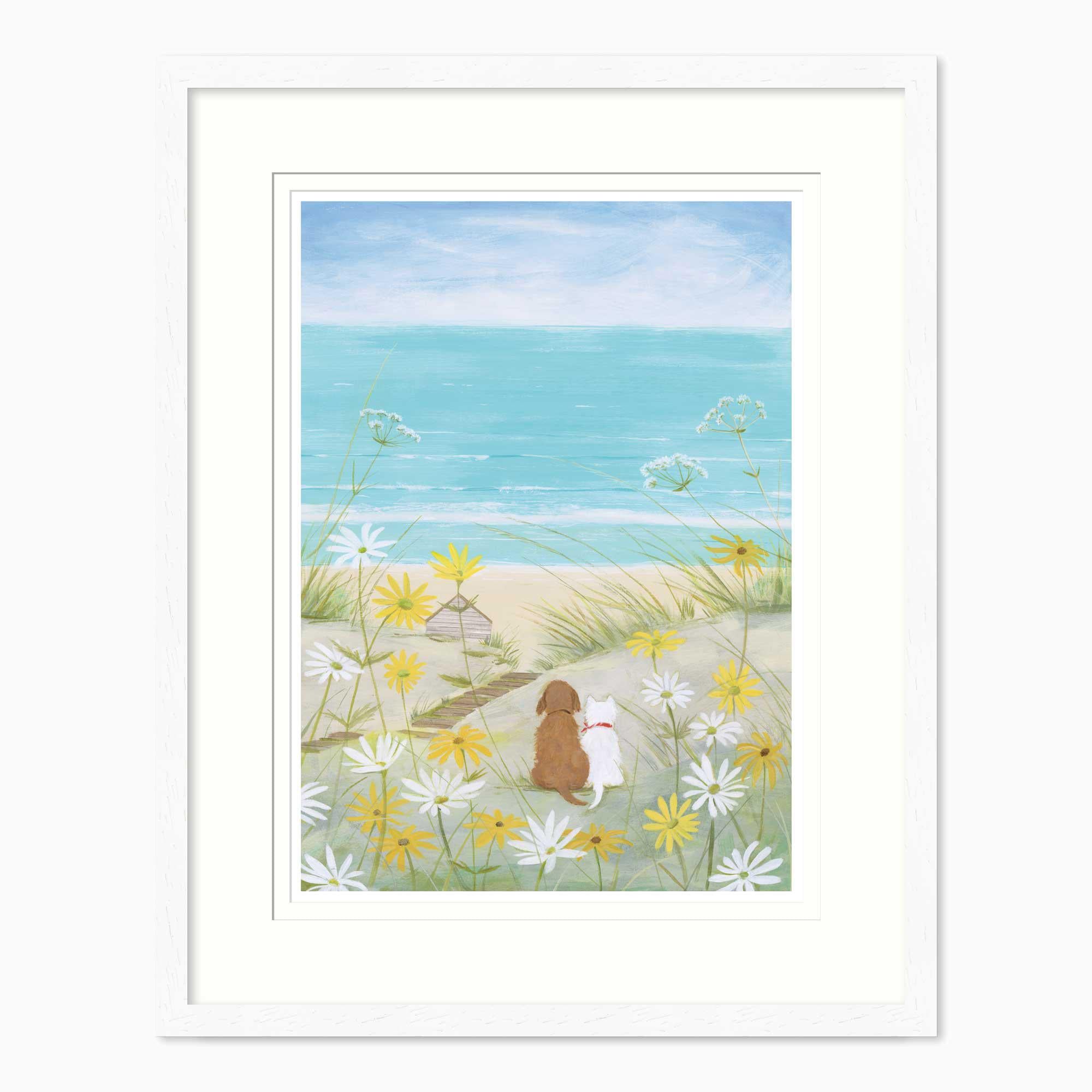 Framed Print-HC339F - Dogs & Daisies Framed Print-Hannah Cole