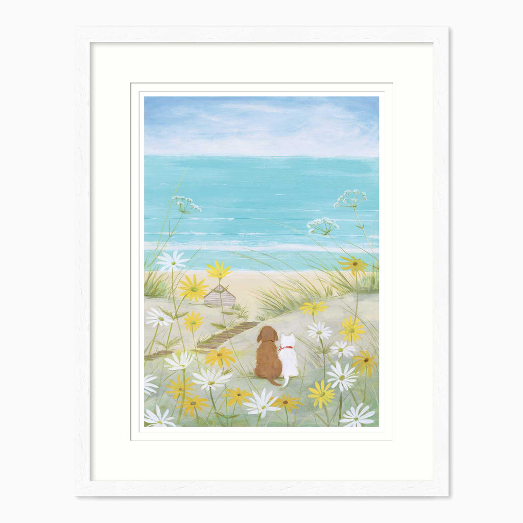 Framed Print-HC339F - Dogs & Daisies Framed Print-Hannah Cole