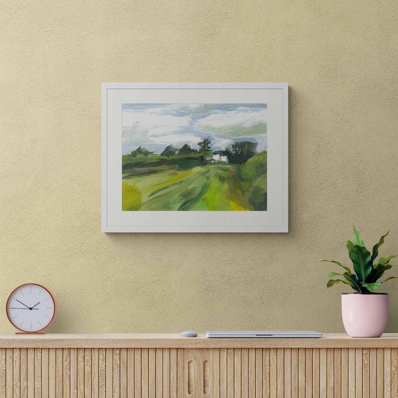 Framed Print - HCL45F - White Farmhouse Medium Framed Print - White Farmhouse Medium Framed Print - Whistlefish