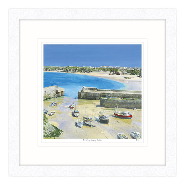 Framed Print-IC107F - Overlooking Newquay Harbour Framed Print-Whistlefish