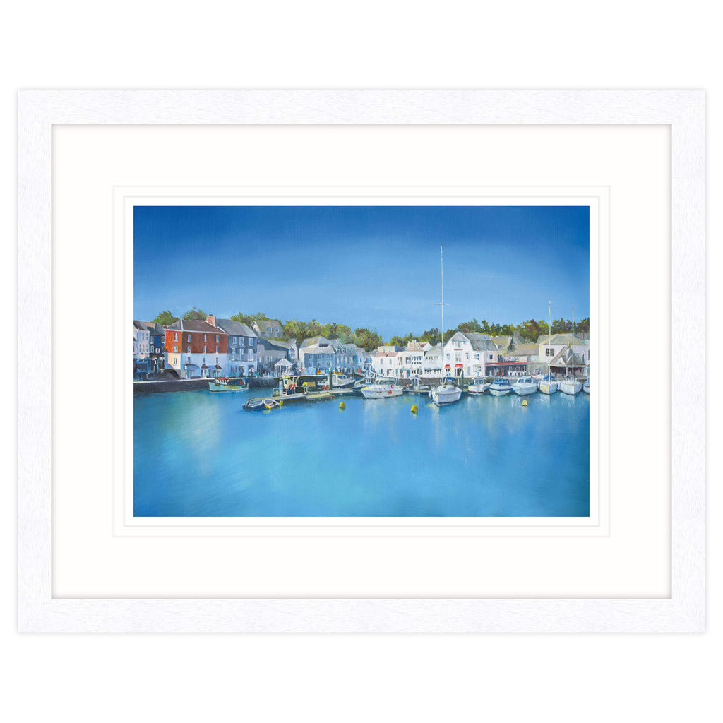 Framed Print-IC119F - Padstow Inner Harbour Framed Art Print-Whistlefish