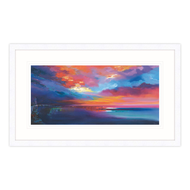 Framed Print-IC232F - Porthleven Sunset Framed Print-Whistlefish