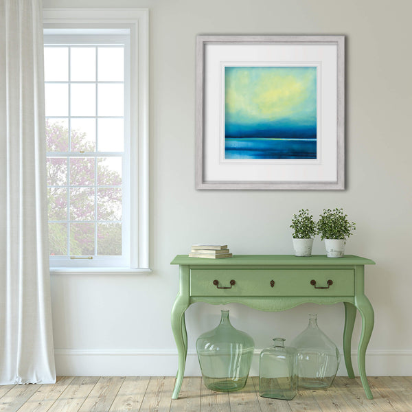 Framed Print-IC233F - Aqua Skies, Marazion Marshes Framed Print-Whistlefish